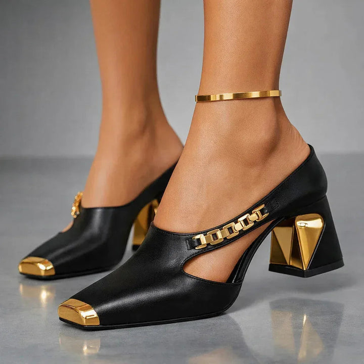 Verena Metallic Toe Mule