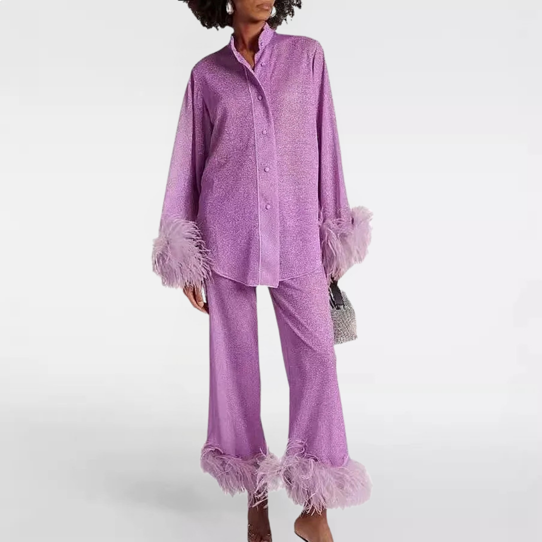 Nerissa Feather Trim Matching Set