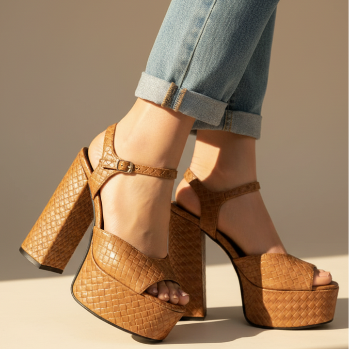 Valentina Buckle Platform Heels