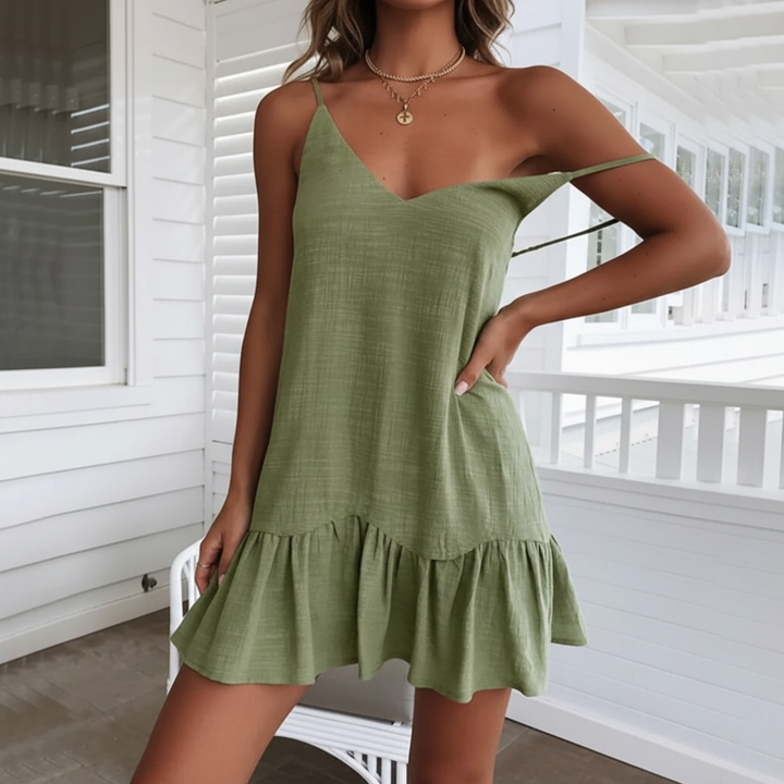Liora Linen Ruffle Sundress