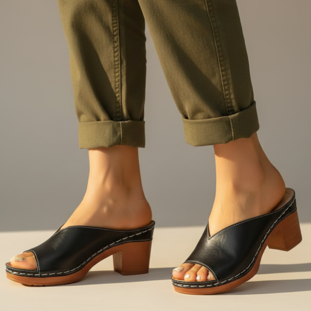 Rosaline Orthopaedic Chunky High Heel Sandals