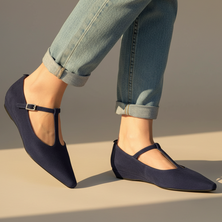 Leona Pointed Toe Mary Jane Flats