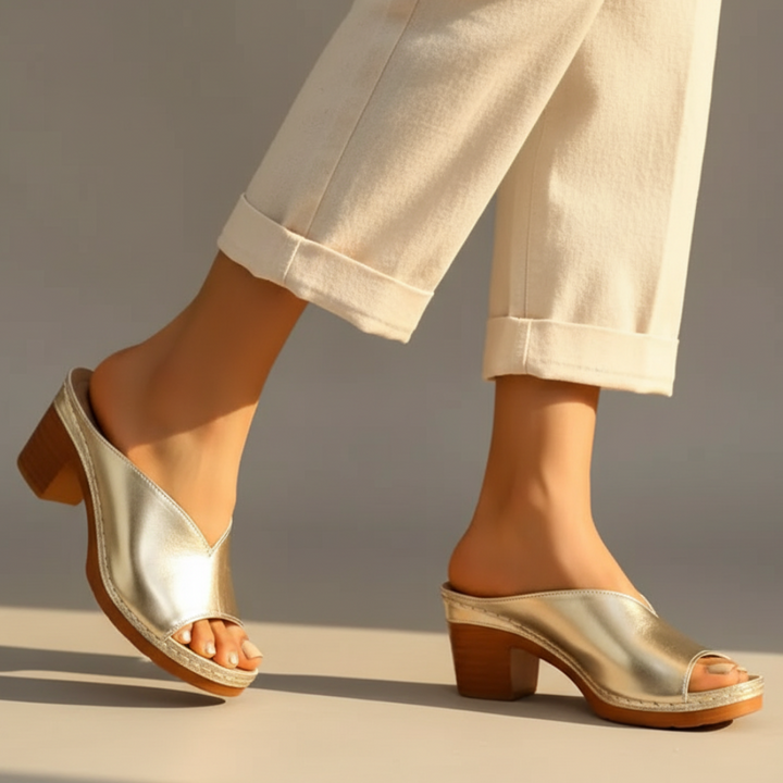 Rosaline Orthopaedic Chunky High Heel Sandals