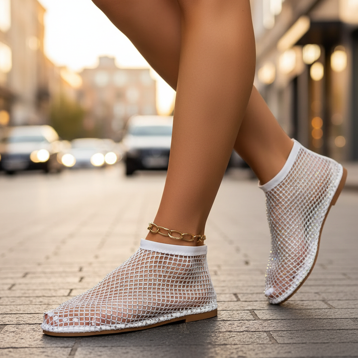 Aubree Rhinestone Midnight Flats