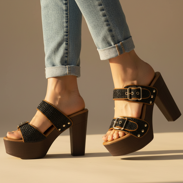 Larissa Comfortable Buckle High Heels