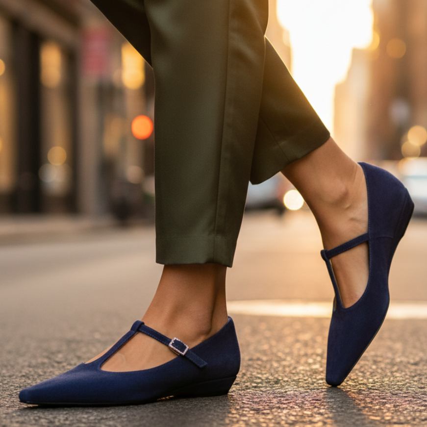 Leona Pointed Toe Mary Jane Flats