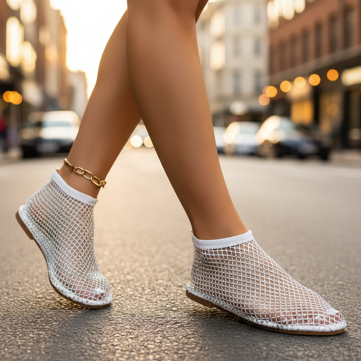 Aubree Rhinestone Midnight Flats