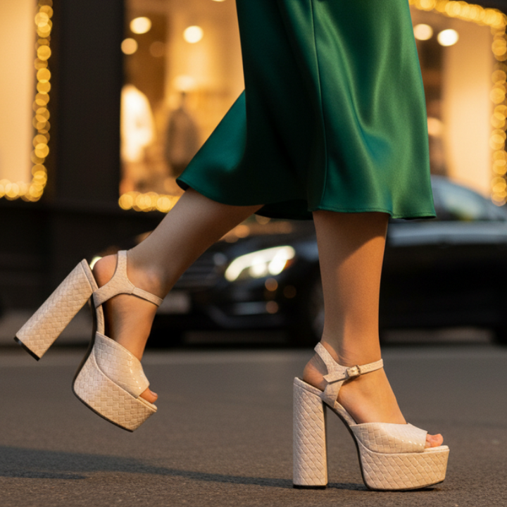 Valentina Buckle Platform Heels