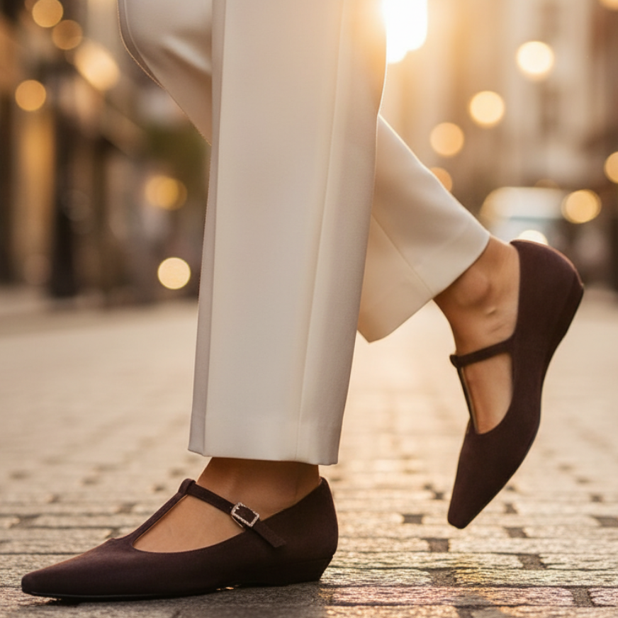 Leona Pointed Toe Mary Jane Flats