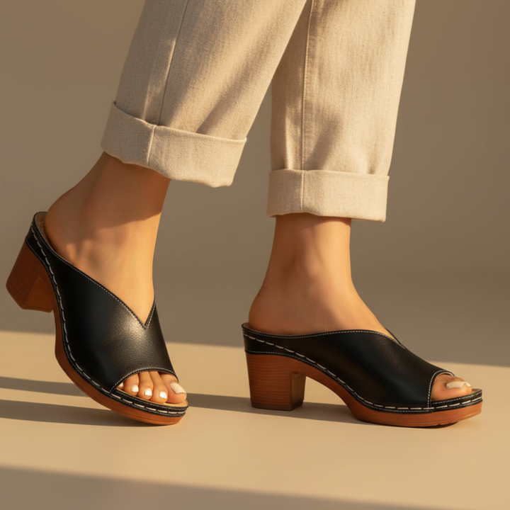 Rosaline Orthopaedic Chunky High Heel Sandals