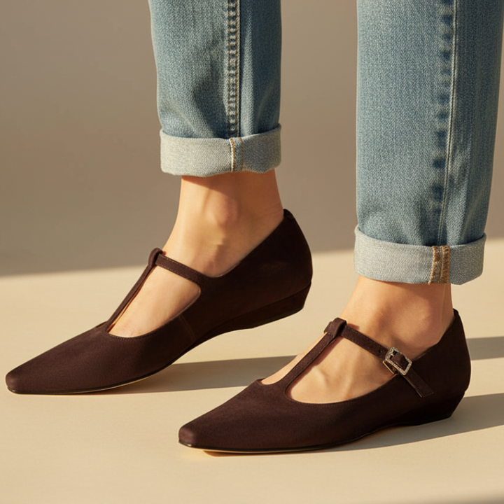 Leona Pointed Toe Mary Jane Flats