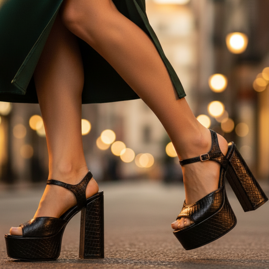 Valentina Buckle Platform Heels