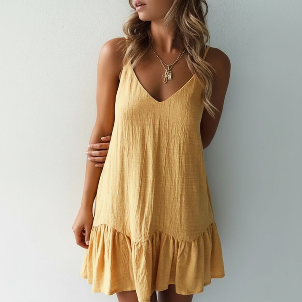 Liora Linen Ruffle Sundress