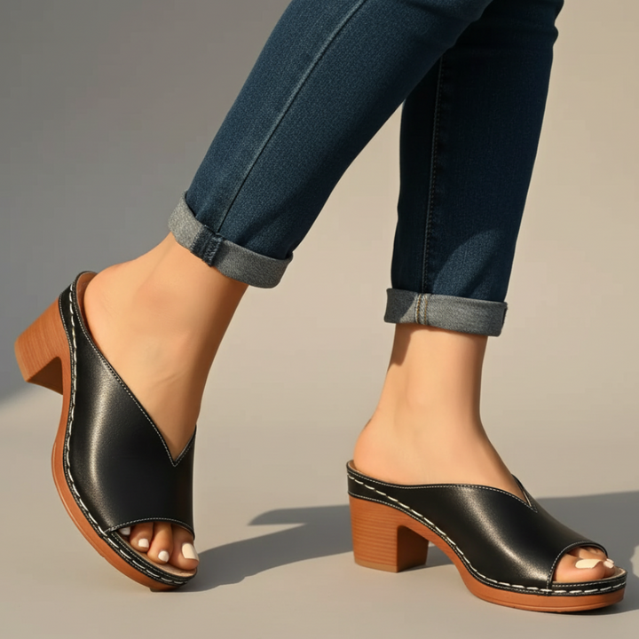 Rosaline Orthopaedic Chunky High Heel Sandals