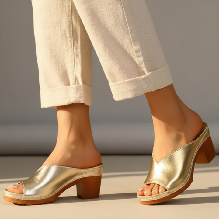 Rosaline Orthopaedic Chunky High Heel Sandals