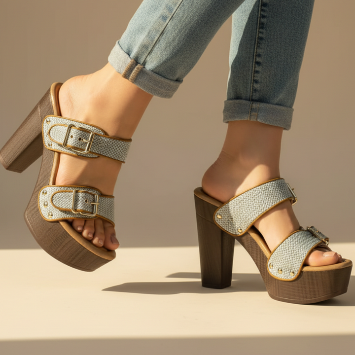 Larissa Comfortable Buckle High Heels