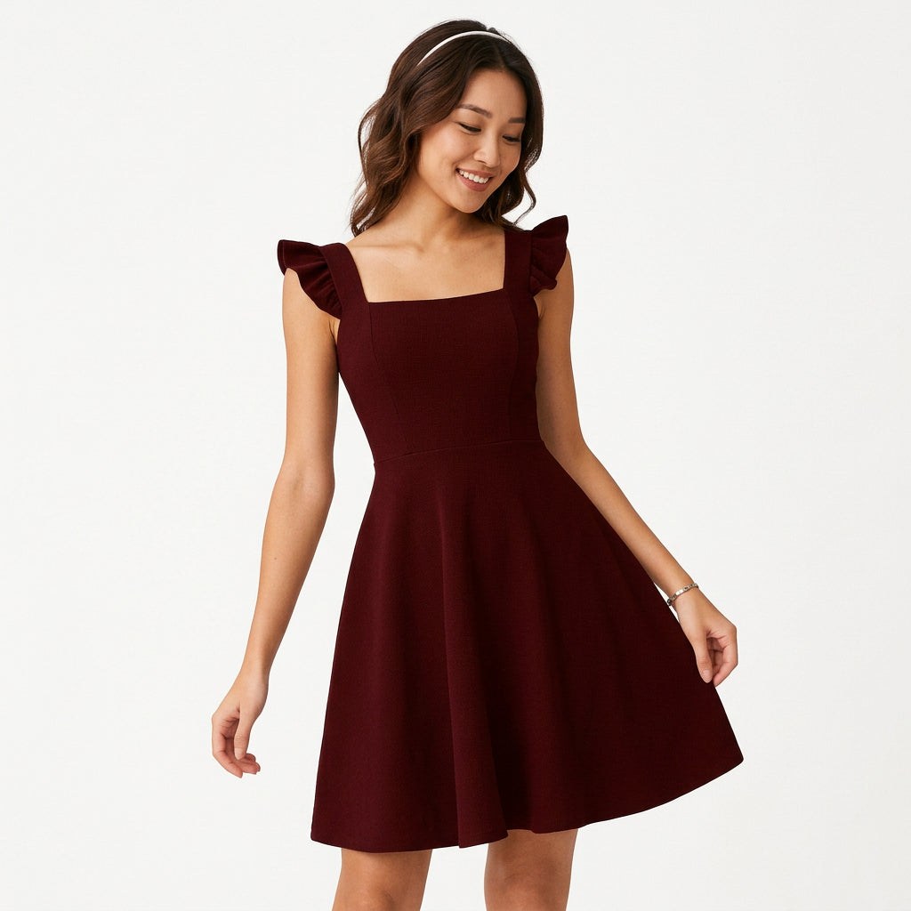 Rosaria Ruffle Strap Mini Dress