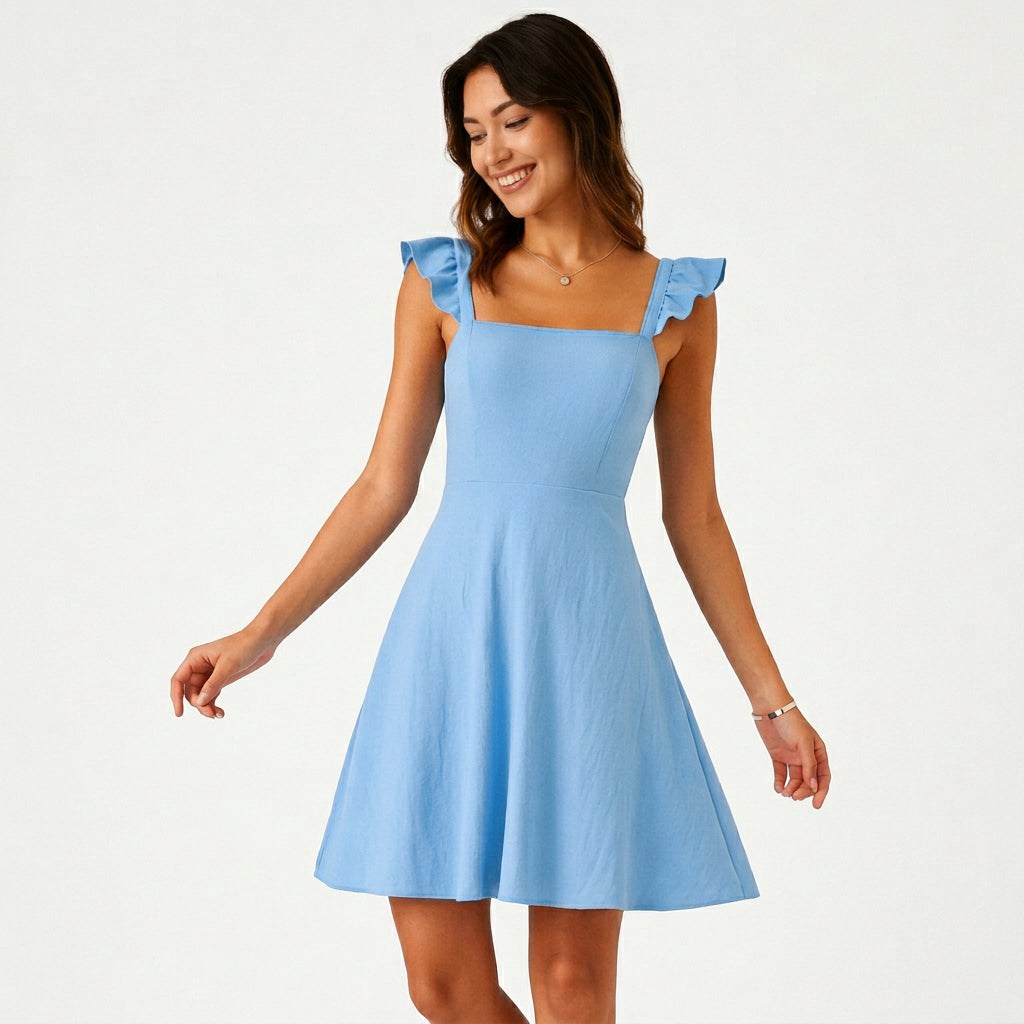 Rosaria Ruffle Strap Mini Dress