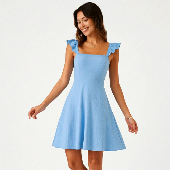 Rosaria Ruffle Strap Mini Dress