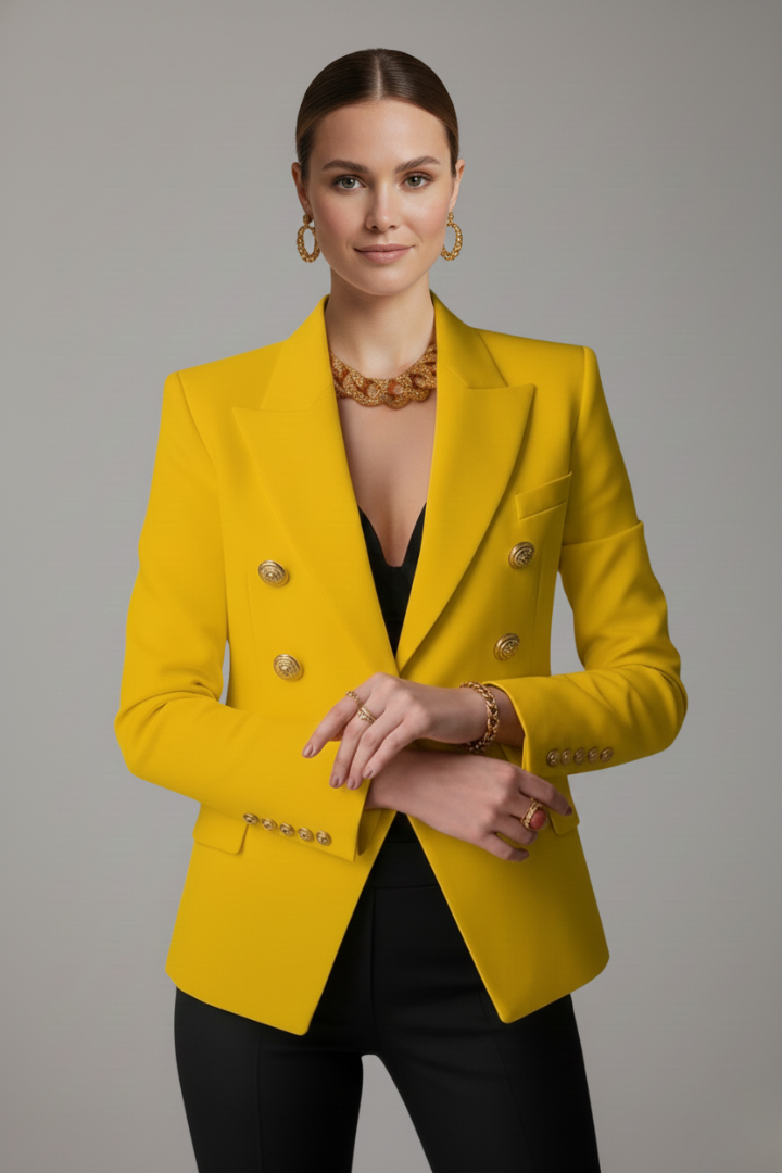 Vesalia Gold Button Blazer