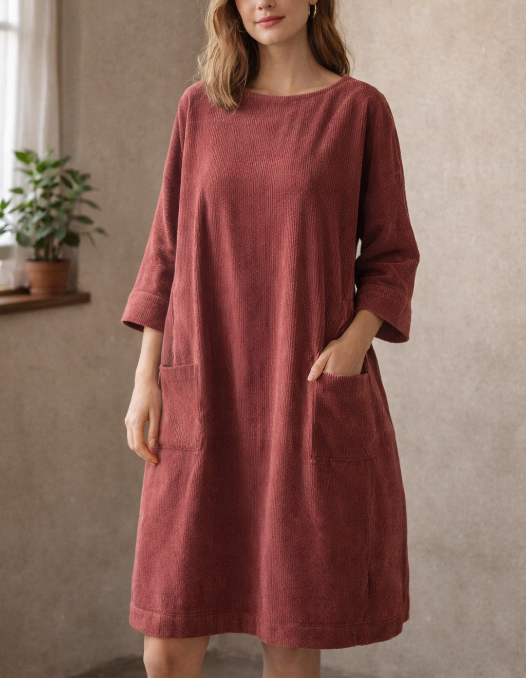 Valleria Long Sleeve Dress Round Neckline