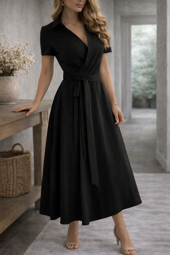 Valerina Belted Off Shoulder Midi Dress