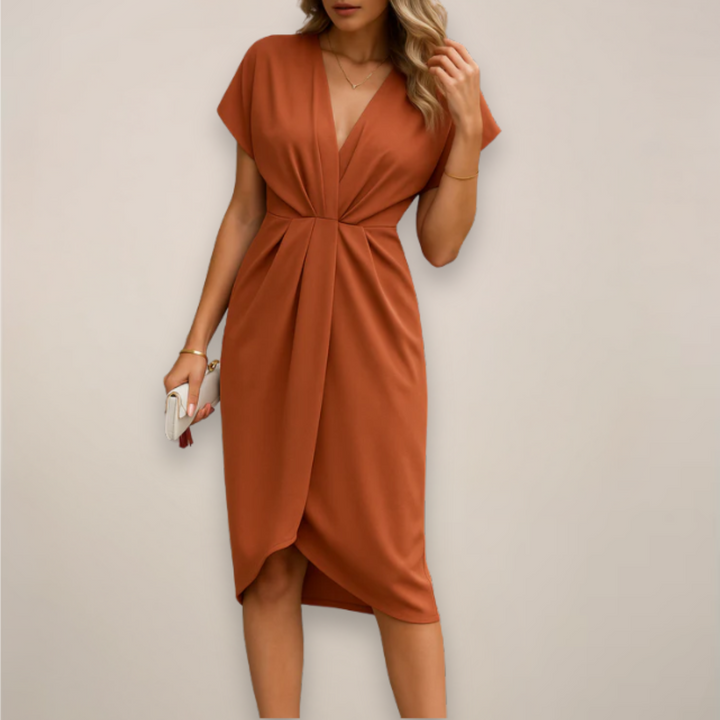 Cosima Elegant Midi Wrap Dress