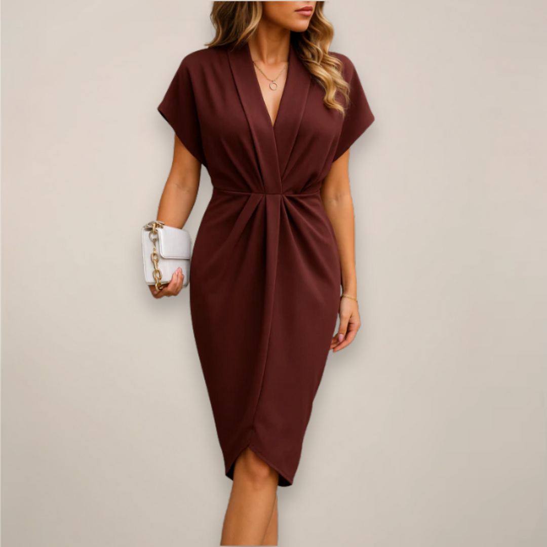 Cosima Elegant Midi Wrap Dress