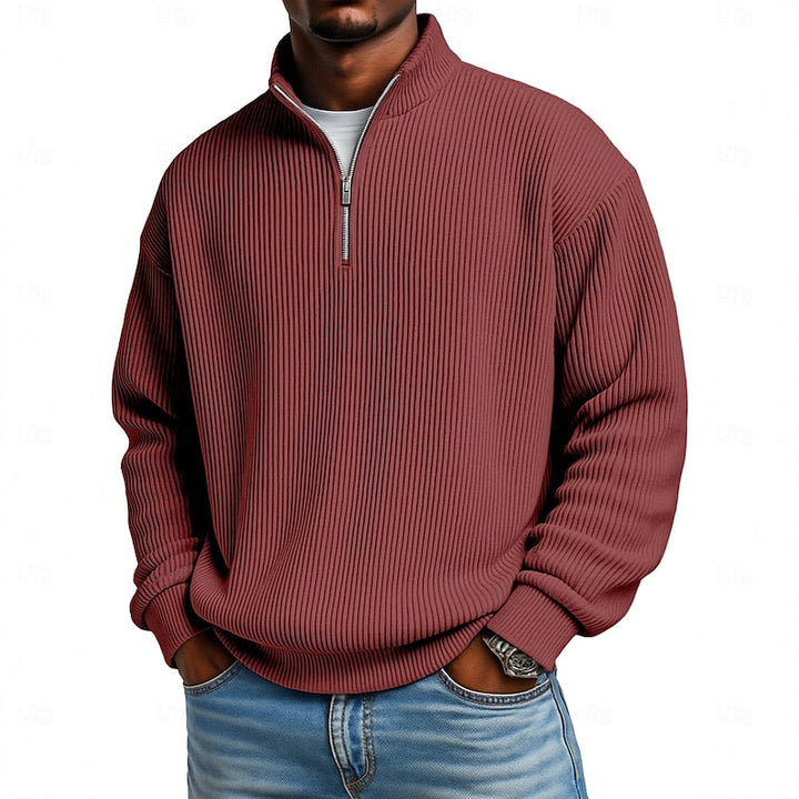 Ansel Ribbed Quarter-Zip Pullover