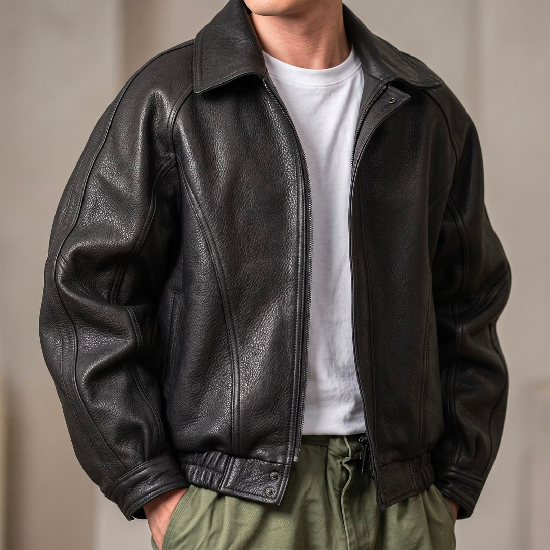 Micheal Leather Zip Jacket