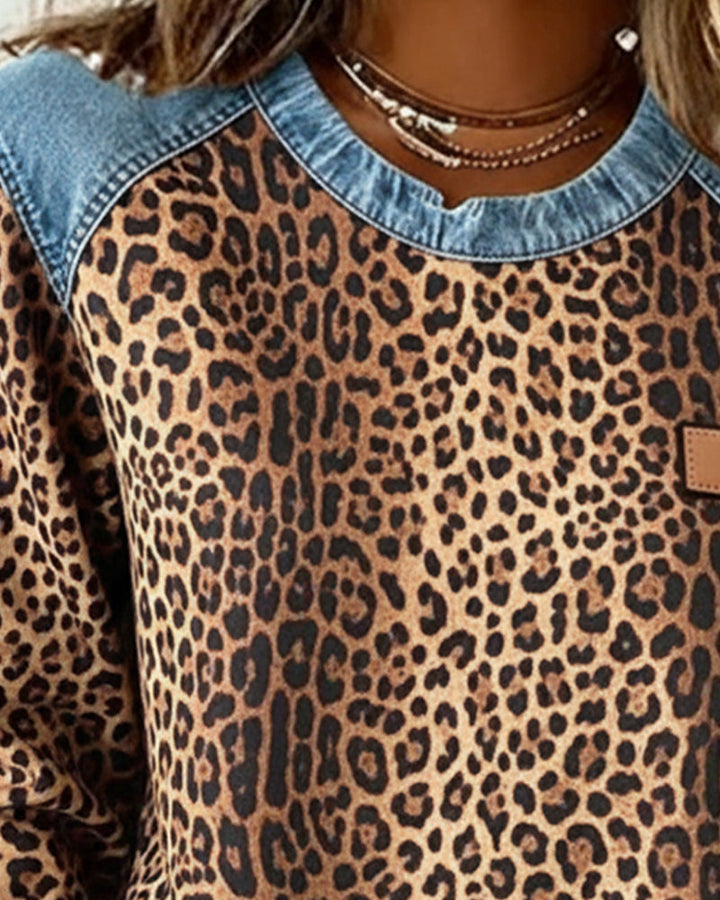 Gisela Denim Colorblock Sweatshirt