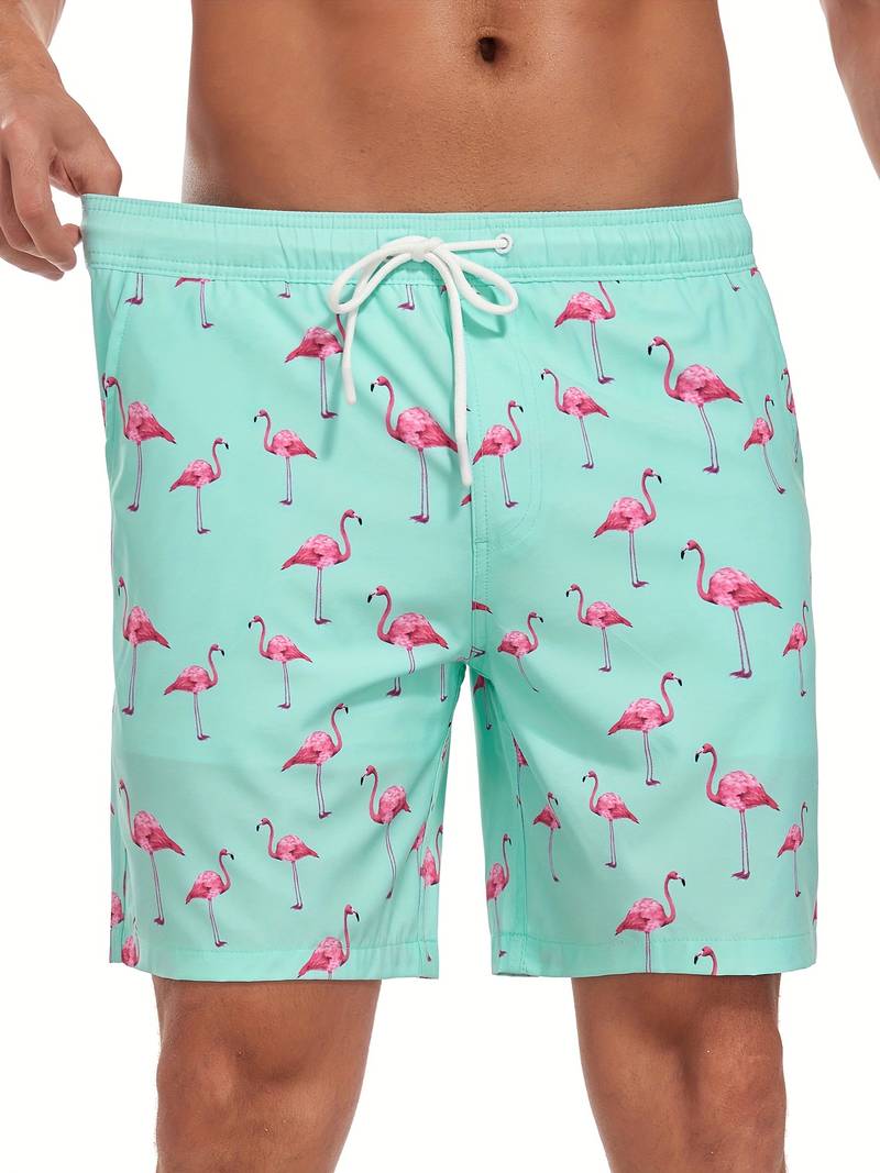 Luso Flamingo Print Swim Trunk