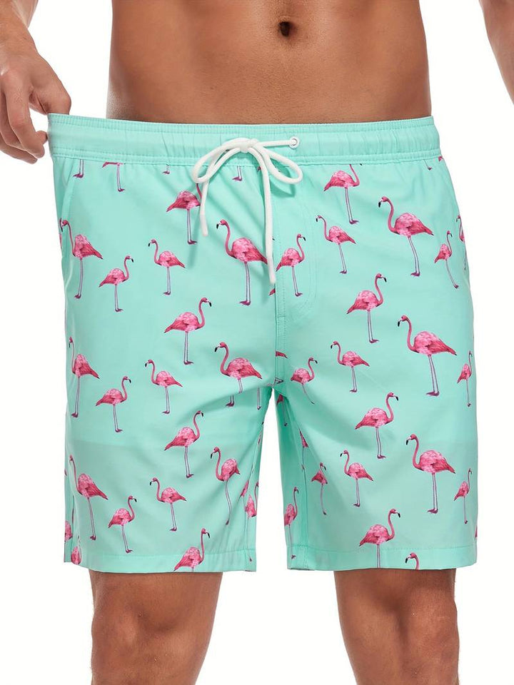 Luso Flamingo Print Swim Trunk