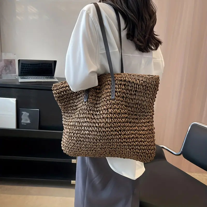 Amara Straw Beach Tote Bag