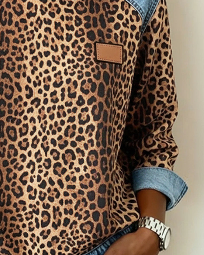 Gisela Denim Colorblock Sweatshirt