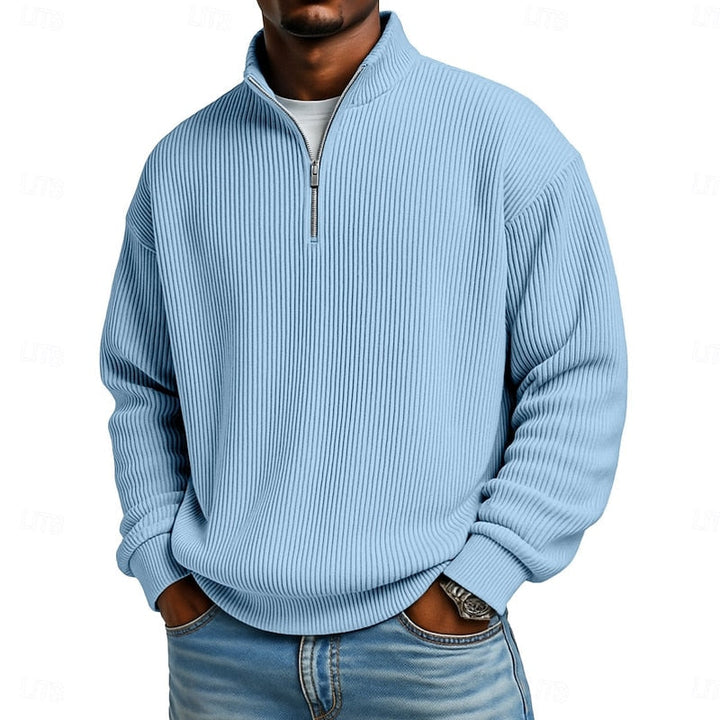 Ansel Ribbed Quarter-Zip Pullover