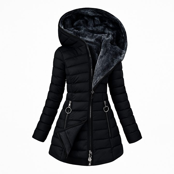Priscilla Long Quilted Hooded Coat
