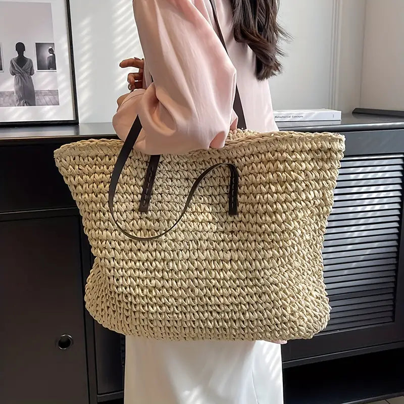 Amara Straw Beach Tote Bag