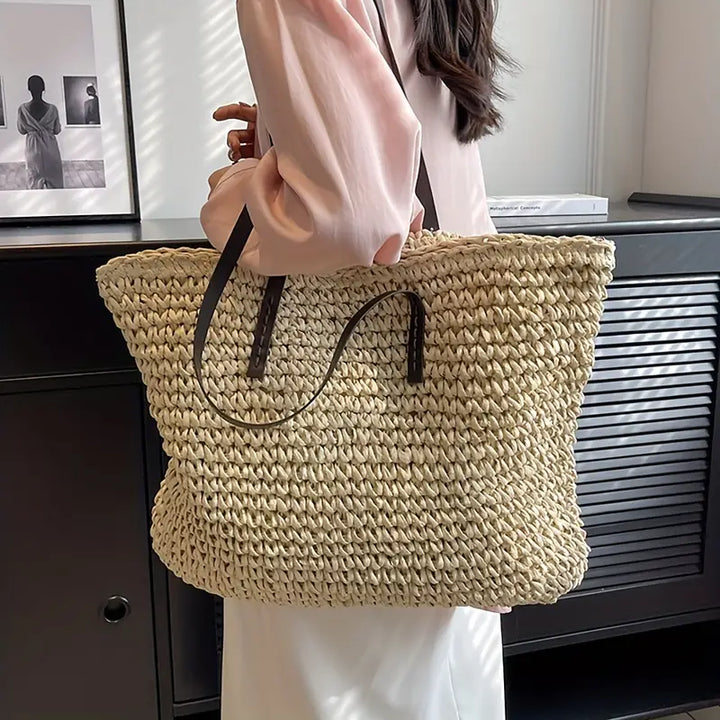 Amara Straw Beach Tote Bag
