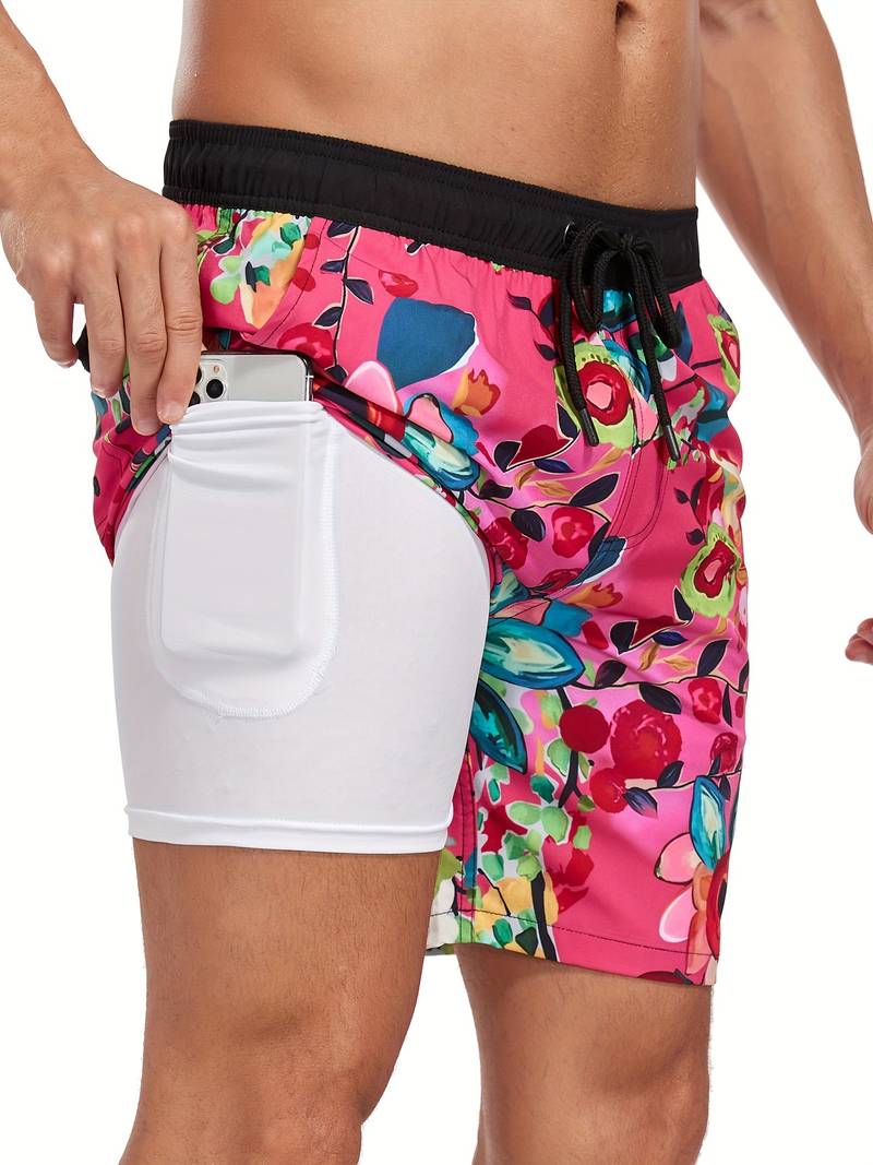 Luso Flamingo Print Swim Trunk