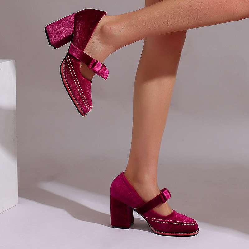 Ariellea Mary Jane Block Heel Bow Pump