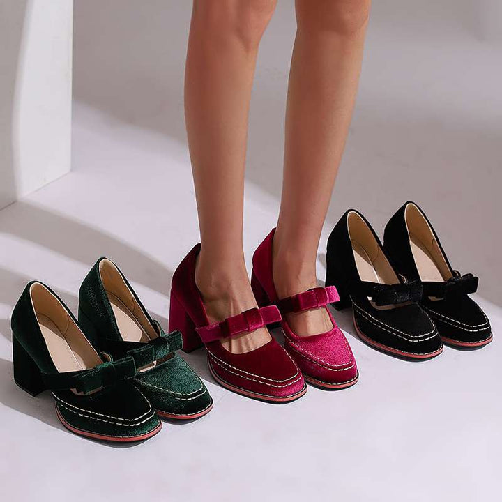 Ariellea Mary Jane Block Heel Bow Pump