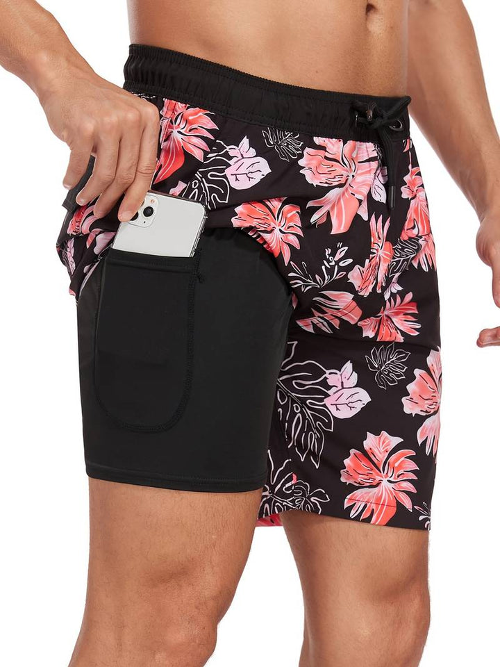 Luso Flamingo Print Swim Trunk