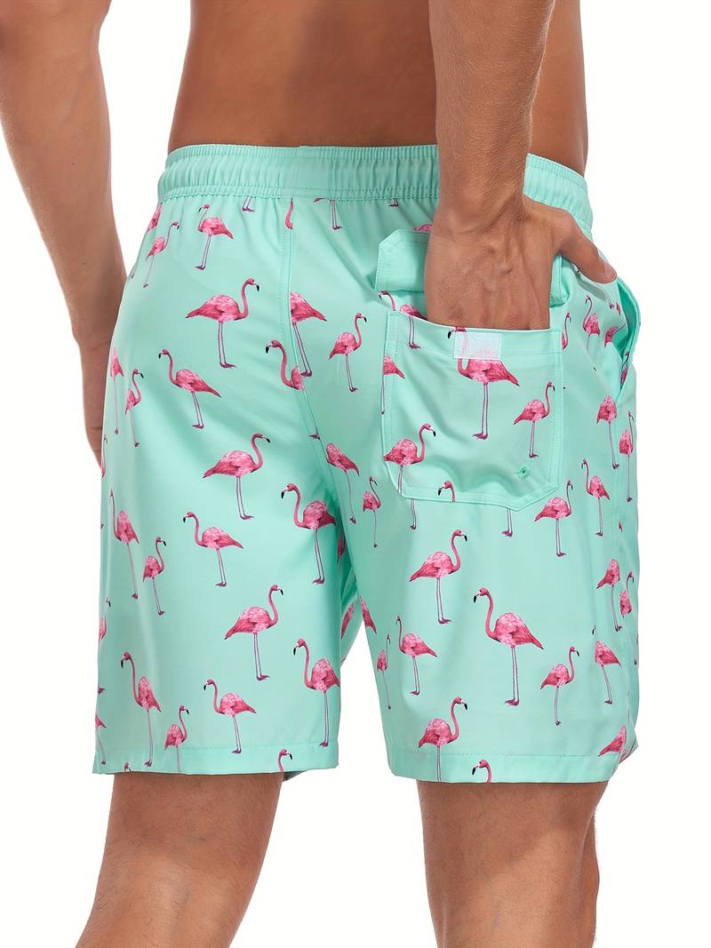 Luso Flamingo Print Swim Trunk
