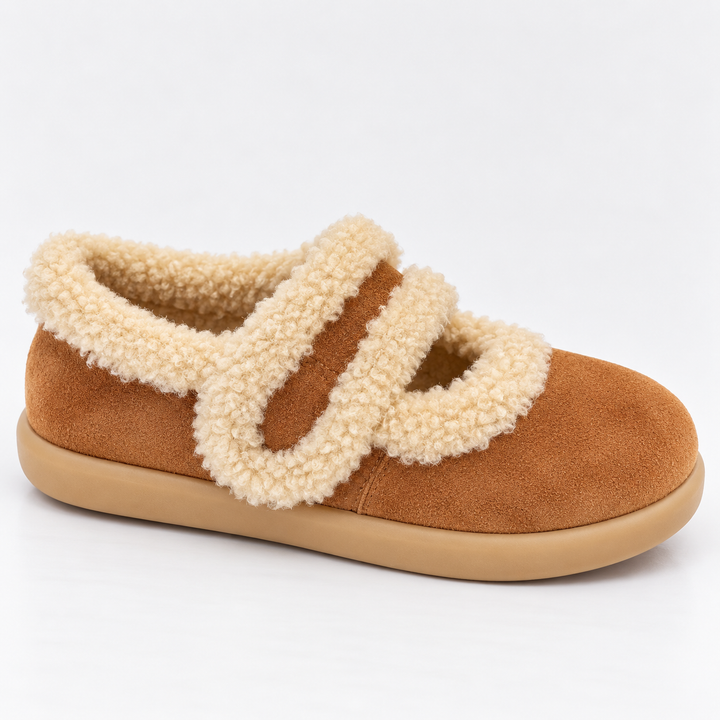 Andrea Warm Fur Suede Slippers