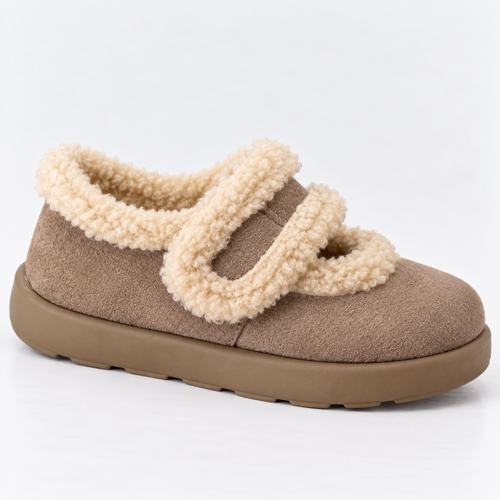 Andrea Warm Fur Suede Slippers