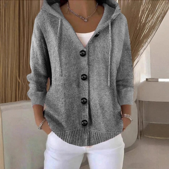 Elara Drawstring Hood Cardigan