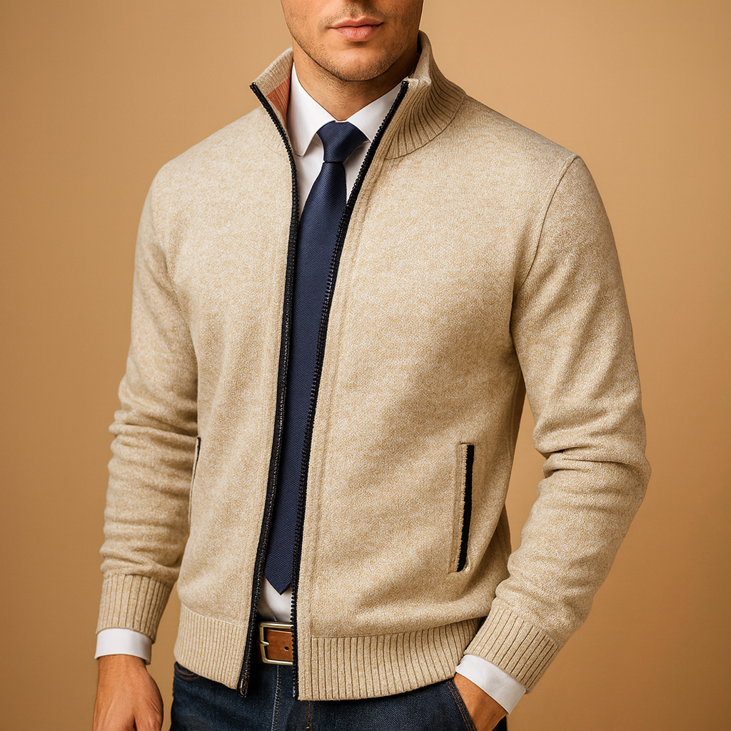 Harris Zip-Up Cardigan Sweater