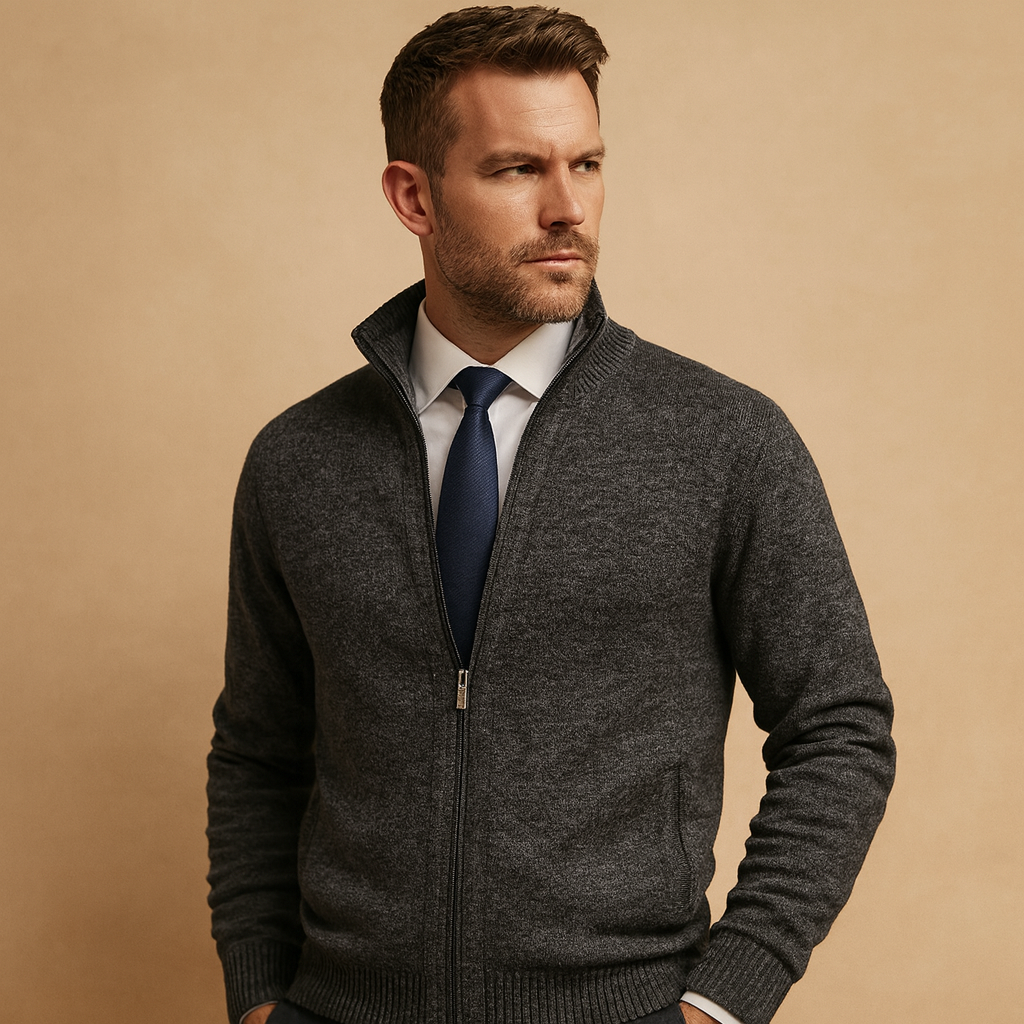 Harris Zip-Up Cardigan Sweater