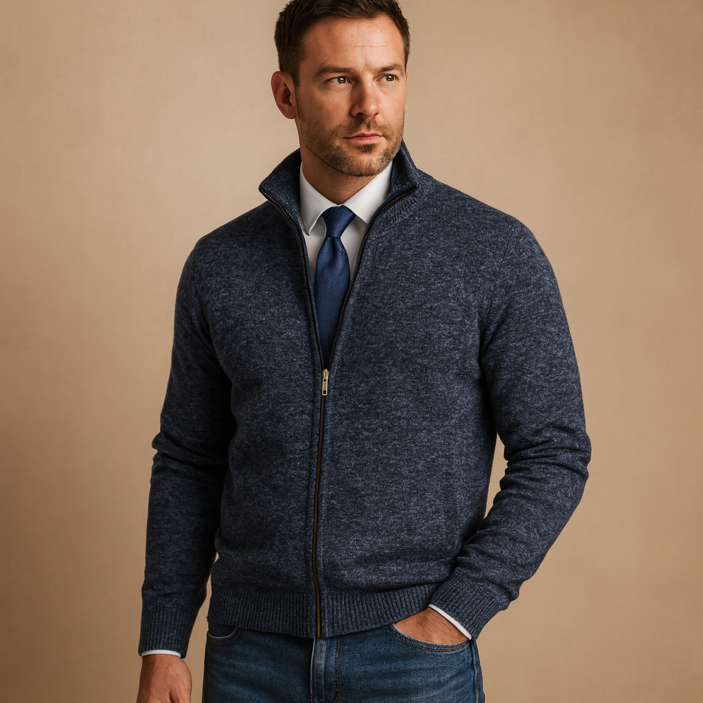 Harris Zip-Up Cardigan Sweater